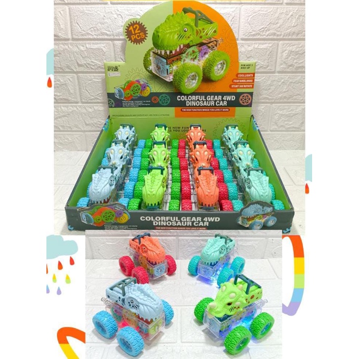 Mainan Mobil Stunt Gear Lampu/Led Karakter [ DINOSAUR ] RS6809E