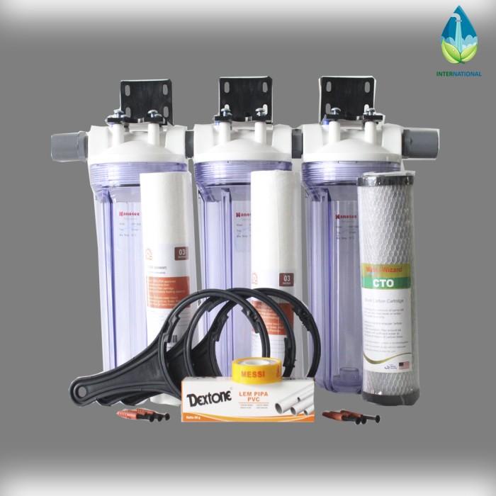 Terlaris Paket Filter Air 10" 3 Tahap Ssc/ Filter Air Berpasir/Filter Air Sumur