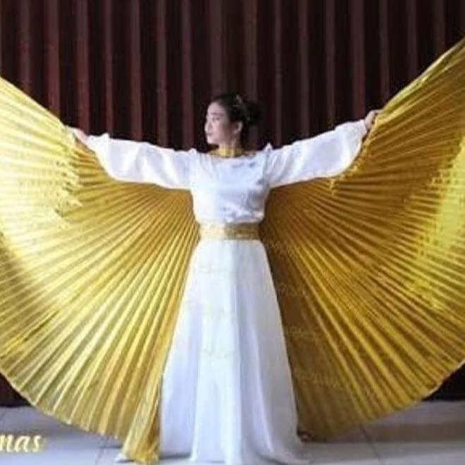 Pencarian Terbanyak Kostum Sayap Malaikat Dewasa Besar Emas Gold Angel Cherub Wings Tamborin Gereja 