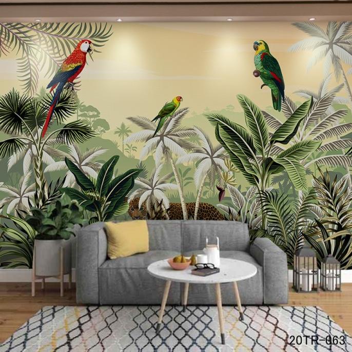 Wallpaper Custom Mural Photowall Background Daun Tropical