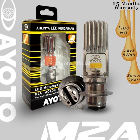 Hot Sale - Lampu LED Motor warna KUNING Bebek Matic AYOTO M2A arus AC/DC Socket T19/H6 ,,