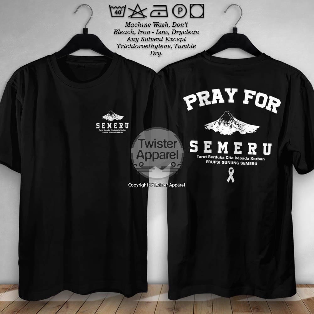 Kaos Pray For Semeru Turut Berduka Cita Erupsi Gunung Semeru Baju Pria Wanita Tshirt Cotton combed 2
