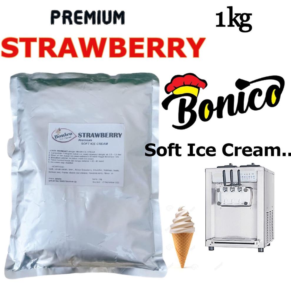 

COD BONICO STRAWBERRY SOFT ICE CREAM POWDER 1kg PREMIUM RESTO bubuk es krim mesin Strawbery cone frizco ➹Murah Banget