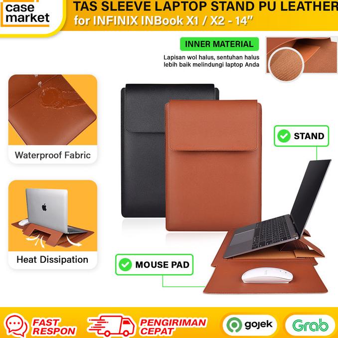 SALE Infinix INBook X1 X2 14 Laptop Tas Leather Sleeve Stand Sarung Case Termurah