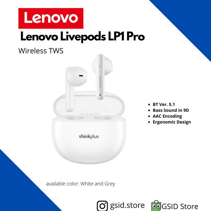 Terbaru Lenovo Livepods Lp1 Pro True Wireless Bluetooth Earphone