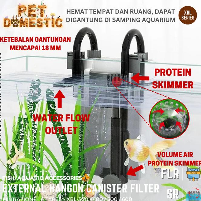 External Canister Hang On Filter Aquarium Gantung Skimmer Air Akuarium
