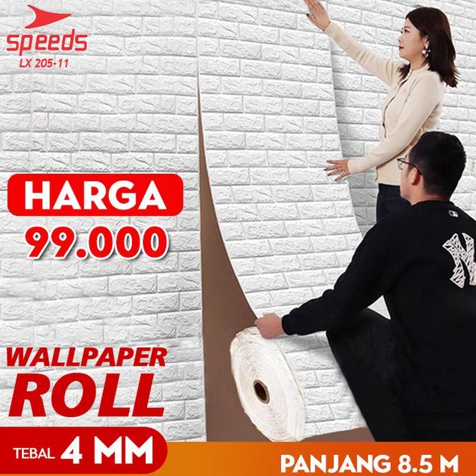 SPEEDS Wallpaper Dinding 3D Tebal 5mm stiker tahan air busa Wallpaper Dinding Kamar Tidur 205-11