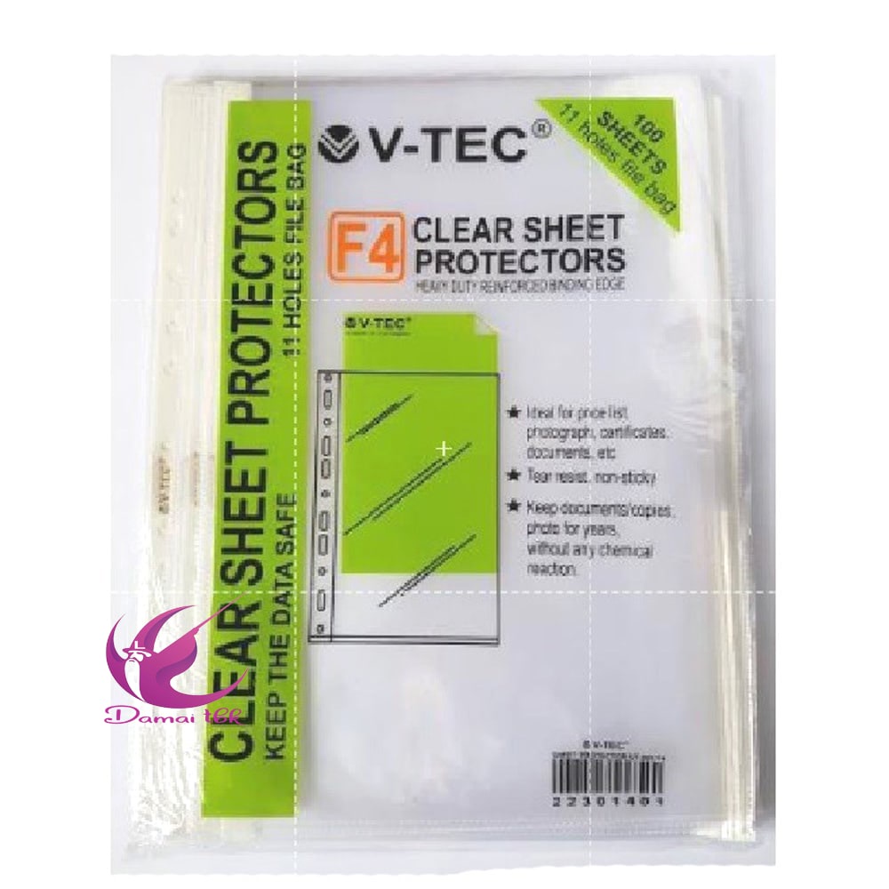 

SobatSaga PP Pocket Sheets Protector F4 V-tec isi 100 sheet/ Plastik Pocket
