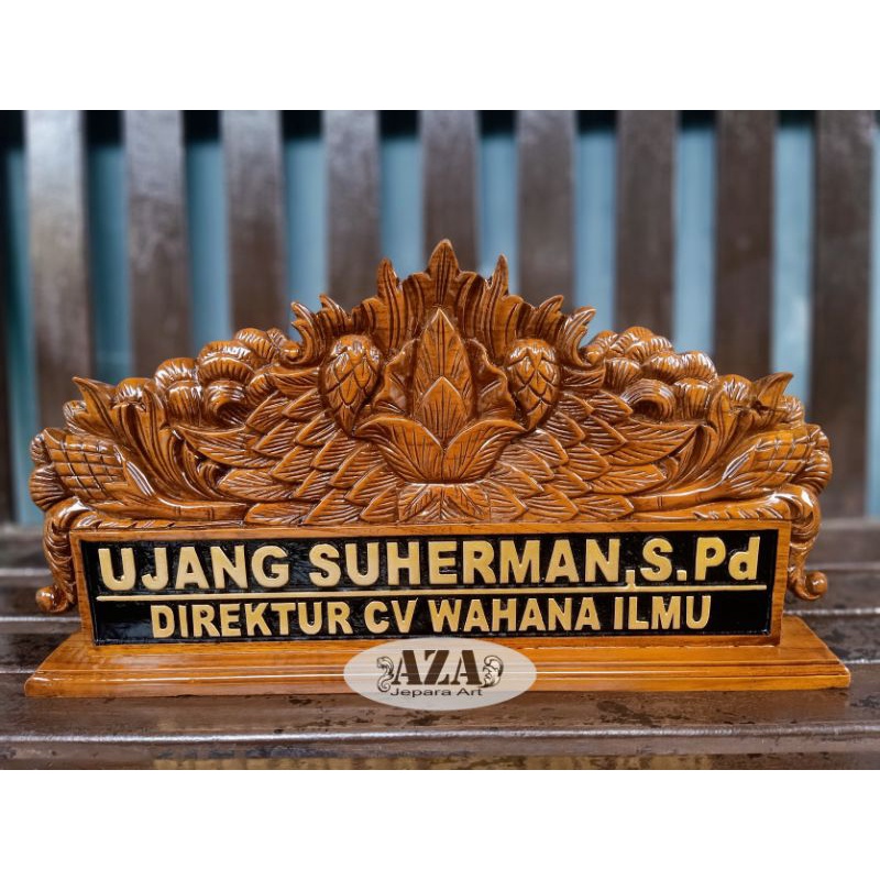 PAPAN NAMA KAYU UKIR JATI