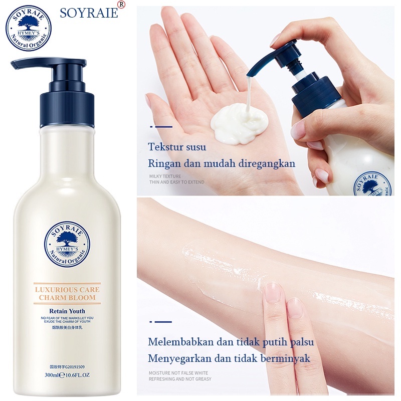 Brightening body lotion Lotion pemutih badan Bodi lotion 300ml Niacinamide pemutih badan, lotion memutihkan pelembab dan