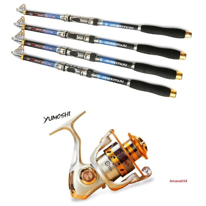 PROMO Paket Joran Pancing Reel Pancing Set Alat Pancing + Gulungan