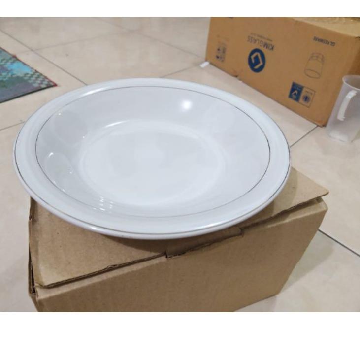 Disc Xtra piring keramik list emas/piring nasi/piring sayur/piring putih