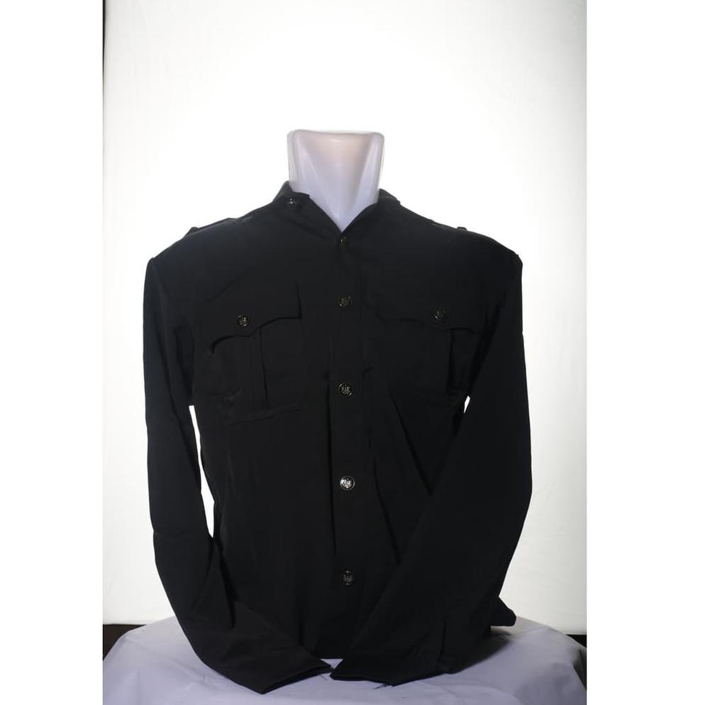 Promo Tergila Buy 5 Free Gold Seragam PDL Safari Lengan Panjang Hitam | Seragam Safari Satpam Securi