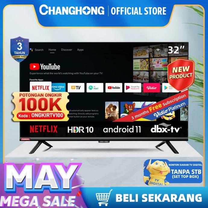 Changhong 32 Inch Newest Android 11 Smart Tv Digital Led Tv L32G7N