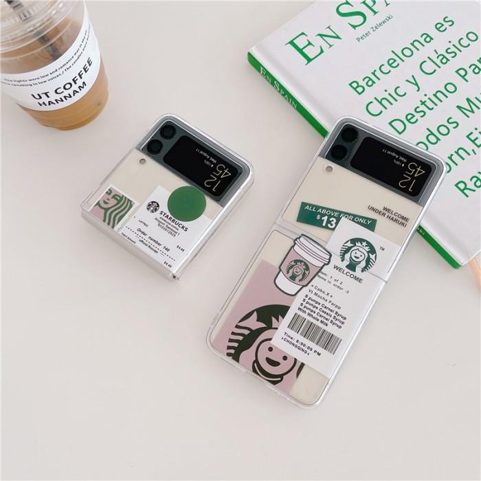 Ready Starbucks Clear Case Casing Samsung Z Flip 4 Z Flip4 Lucu Zflip