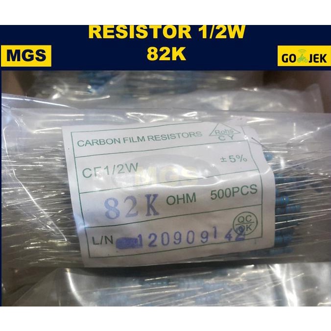 #@#@#@#@] 500Pcs Resistor 1/2W 82K
