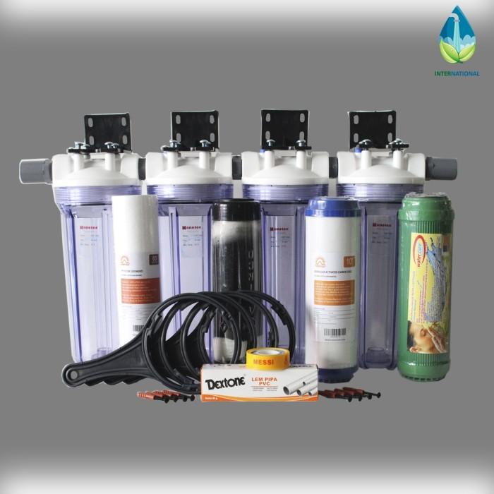 Terlaris Paket Filter Air 10" 4 Tahap Spgr/ Filter Air Kuning/ Filter Air Sumur