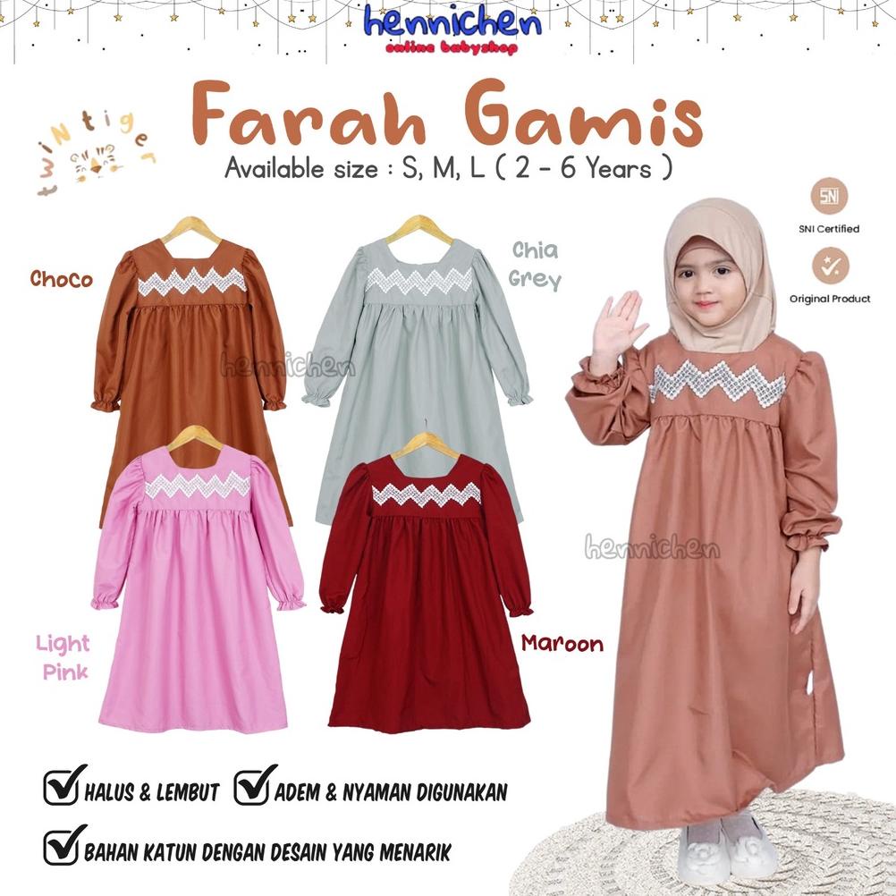 TWIN TIGER FARAH GAMIS / AMIRA GAMIS DRESS ANAK PEREMPUAN BAJU LEBARAN ANAK 2-6 TAHUN