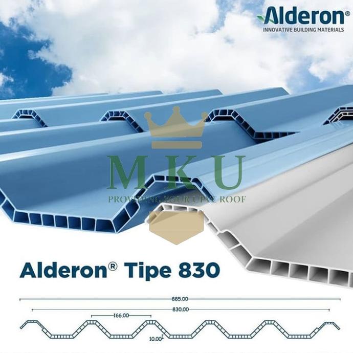 Atap uPVC Alderon -830 10 mm (Warna Semi Transparan / Translucent)