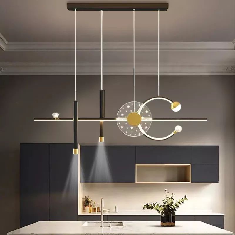 [Bergaransi] 3 warna cahaya restoran lampu gantung lampu led baru mewah toko dekorasi ruang tamu kam