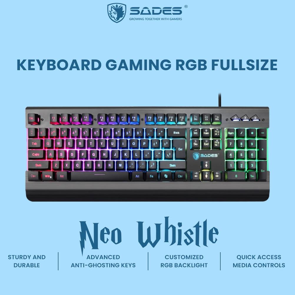 Keyboard Gaming Rgb Fullsize Sades Neo Whistle