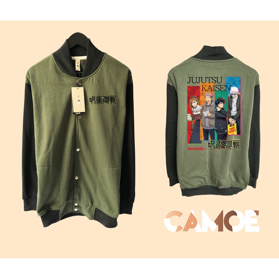 Jaket Baseball Varsity Anime Jujutsu kaisen x tower records
