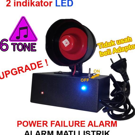 Alarm Mati Listrik Suara Keras 6 TONE Sensor Listrik Padam Mati Lampu