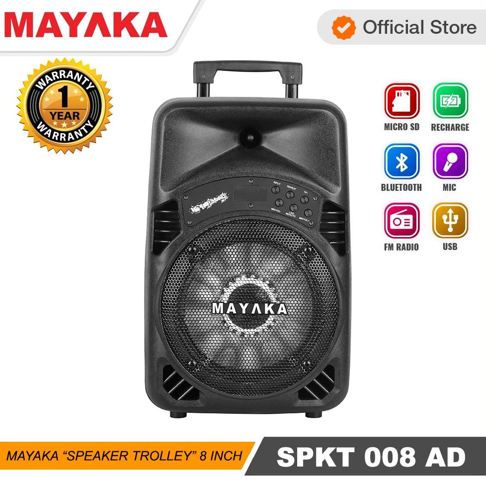 Mayaka - Speaker Portable 8" Free Mic Bluetoth Speaker - Spkt-008Ad - Garansi Resmi Mayaka