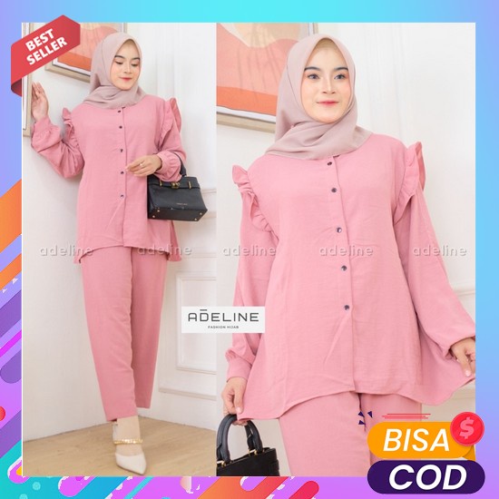 Pakaian Wanita Bahan Crinkle Setelan Crinkle Wanita Nikita Set Crinkle Slimpi Set Ld110 - Setcel Cri
