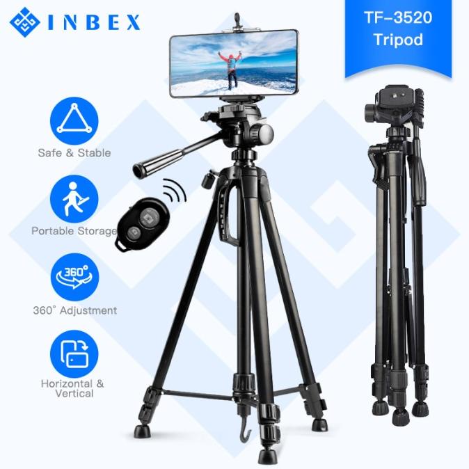 INBEX TF-3520 Tripod+Bluetooth Remote+Bag/145CM Profesional Tripod