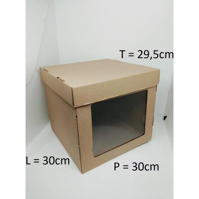 

((((()paling dicari] CAKE BOX MIKA 30X30X29,5 CM E-FLUTE KARDUS BADAN TUTUP PISAH