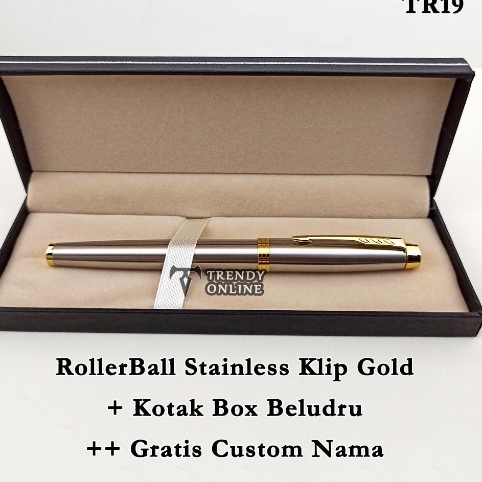 

12.12 SALE Pulpen Elegan Roller Ball TR19 FREE Cetak Nama | Ball Point Promosi Custom Grafir, Pulpen + Box, Hadiah Souvenir Bolpoin 