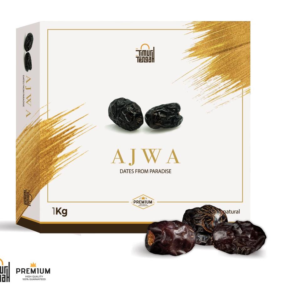 

DISKON BRANDS FESTIVAL Kurma Ajwa 1 Kg Premium Timur Tengah Kurma Nabi Asli Madinah High Quality !!