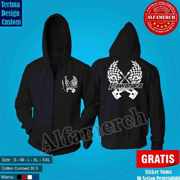 Jaket Sweater Hoodie Zipper RACING KAWAHARA keren