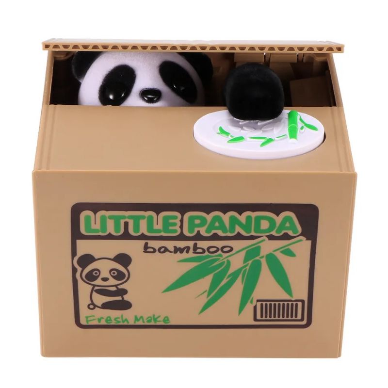 Celengan Panda Pencuri Koin Mainan Anak Unik Lucu Coin Bank MM8807