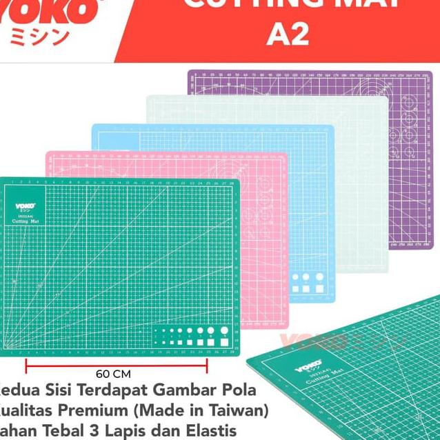 12.12 ✨SALE✨ Cutting Mat YOKO Ukuran A2 60x45cm Double Side / Dua Sisi grosir