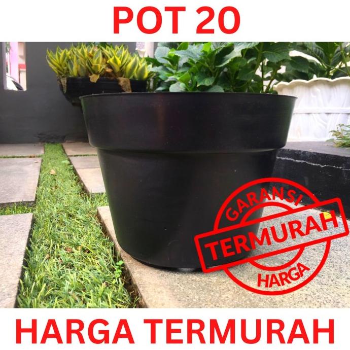 Pot Bunga/Pot Plastik Hitam 20