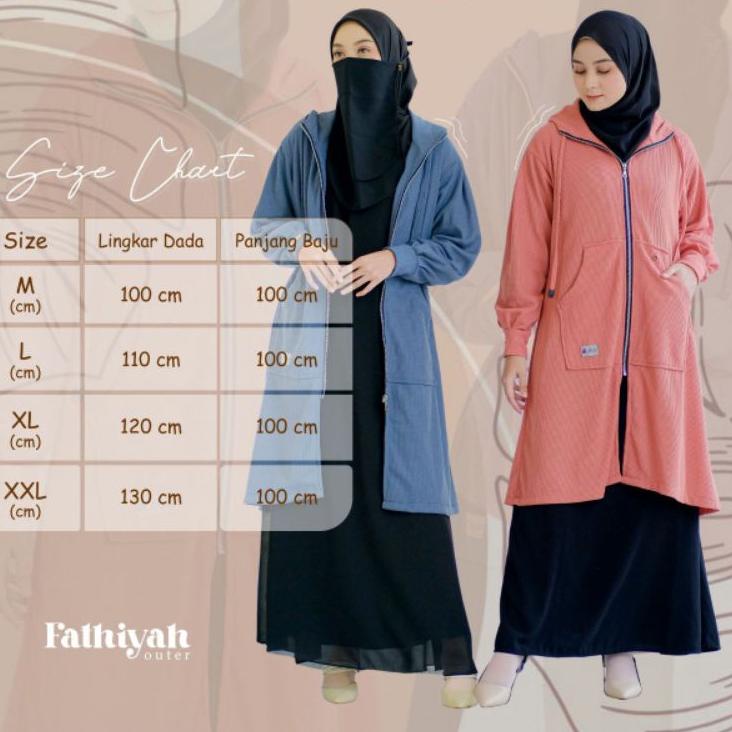 Harga Fathiyah Outer Alietha | Jaket Fathiyah Alietha | Long Outer Jacket Wanita Muslimah Free Ongki