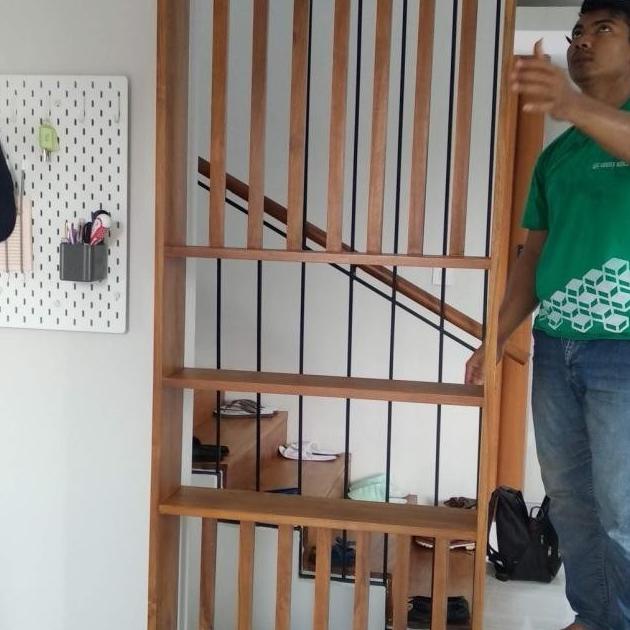 Penyekat Ruang Partisi Pembatas Ruangan Kayu Jati Kayu Kamper