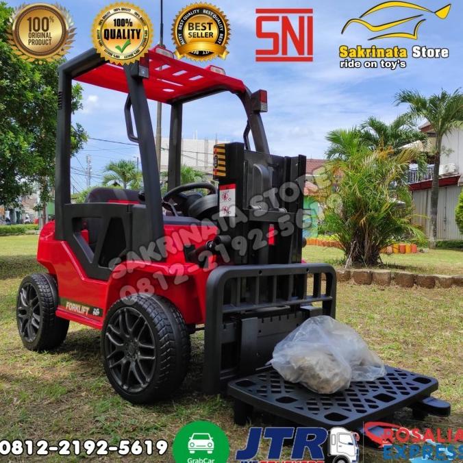 Sale Cod  Mobil Aki Forklift Mainan Anak Ban Karet Readyy Adrianameka