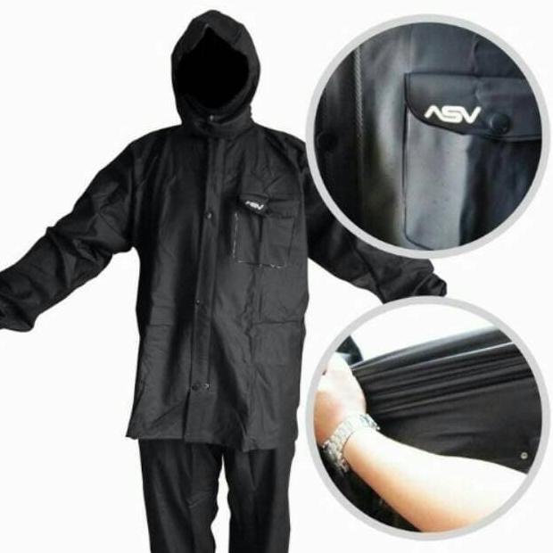 ASV JAS HUJAN DEWASA | BLACK | KARET GRADE A ORIGINAL