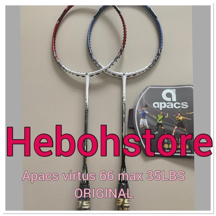 RAKET BADMINTON APACS VIRTUS 66 ORIGINAL BISA 35 LBS BONUS GRIP