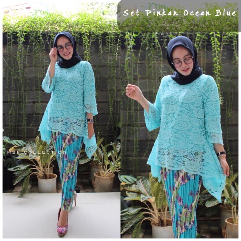 Kebaya Pinkan Ocean/Brukat/batik/kebaya Kebaya Modern/ Kebaya Brocad/ kebaya brukat /Kebaya brokat /