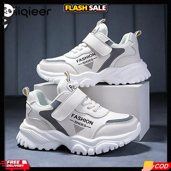 Sepatu Cowok Terbaru Spatu Sekolah Unisex Perempuan Bocah Kekinian Sneakers Skolah Kids Sol Empuk So