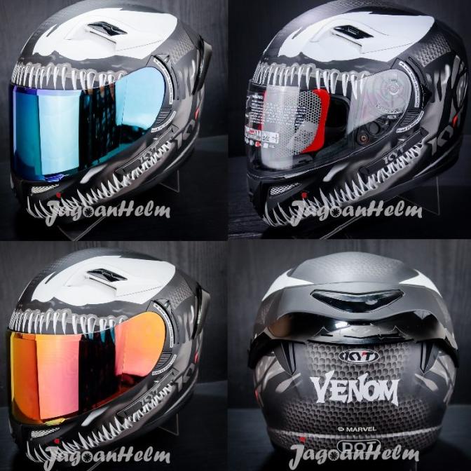 KYT HELM K2 RIDER VENOM | BLACK DOFF WHITE | FULL FACE