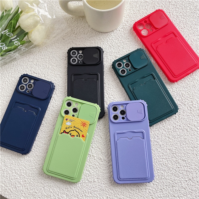S011 CASE/SOFTCASE CRACK MACARON SLEDING OPPO A54 / A76 / A74 / A95 + SLOT CARD