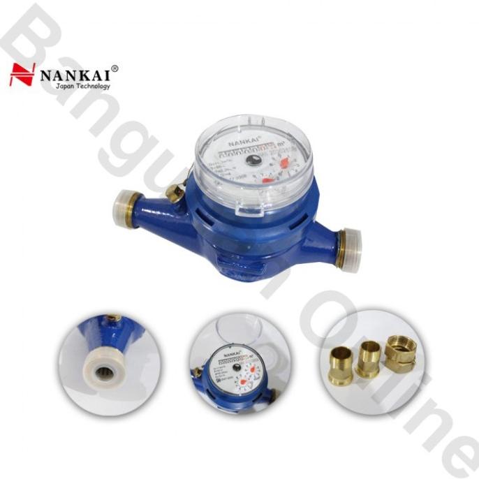 Meteran Air Kuningan NANKAI 1/2" inch SNI Water Meter Brass PAM PDAM