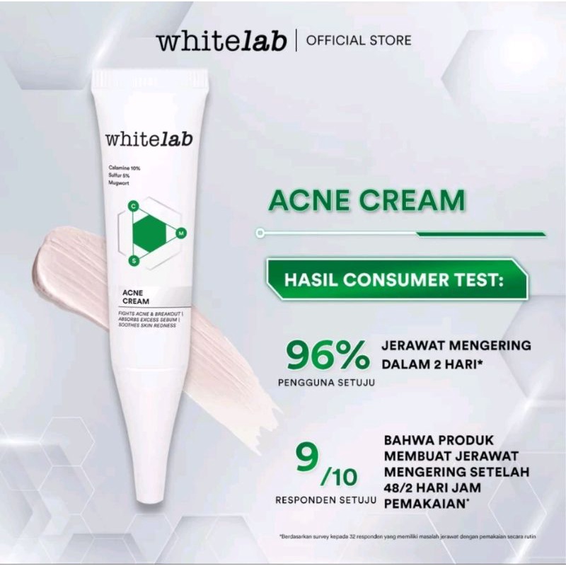 Whitelab Acne Cream 10gr Krim Totol Jerawat