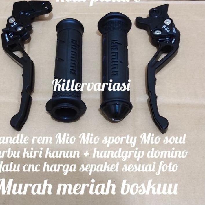 paket handle rem Mio Mio sporty Mio soul karbu handle rem kiri kanan + handgrip domino Jalu cnc sesu