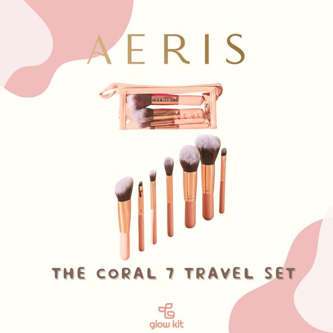AERIS BEAUTE The Coral Travel (7 pcs Face & Eye Brush Set)